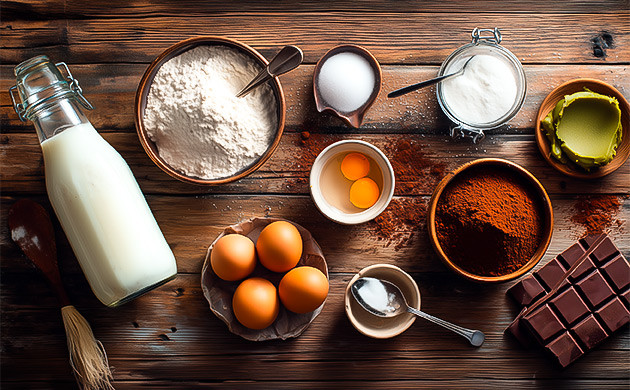 Ингредиенты для шоколадного десерта с коноплей Ингредиенты для приготовления шоколадного пудинга