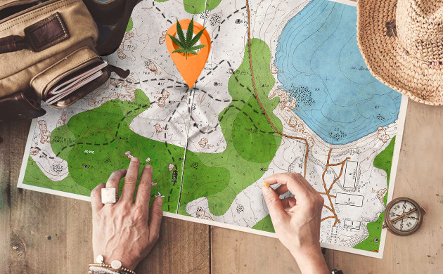 Выбор участка в аутдоре Карта местности