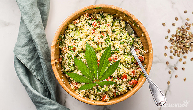 Приготовление табуле с конопляными ядрами Готовое блюдо табуле