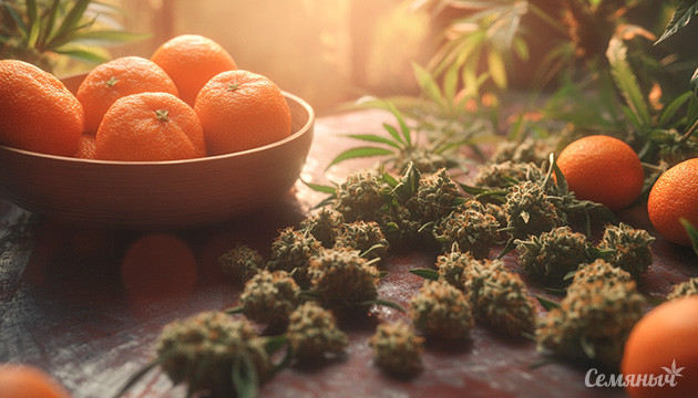 Tangie - лучший цитрусовый сорт Конопля с цитрусовым ароматом