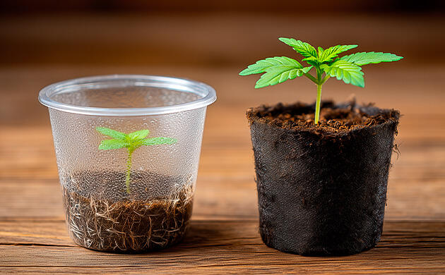 Выбор ёмкости для рассады марихуаны Выбор ёмкости для молодых саженцев конопли