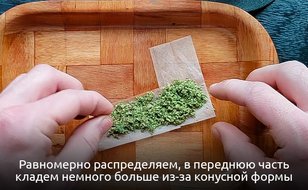 Распределение травы на бумаге Правильное распределение травы на папиросной бумаге