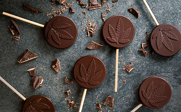 Готовые шоколадные конфеты с марихуаной Канна-шоколад на палочке