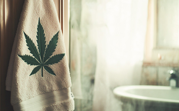 Влажное полотенце на двери от запаха конопли Как удержать запах конопли в ванной?