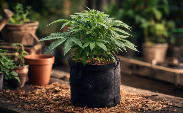 Мульчирование при индорном выращивании конопли Мульчирование конопли в горшках