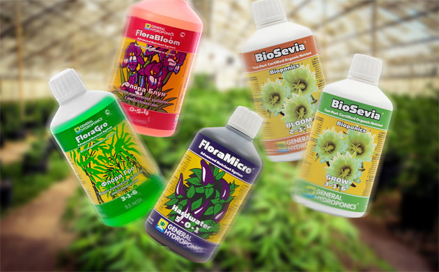 Комплексные минеральные удобрения для каннабиса Flora Series и Bio Sevia