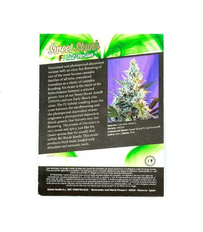 Семена сорта Sweet Skunk F1 Fast Version fem (Sweet Seeds)