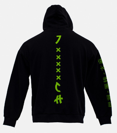 Худи 7CH, иероглифы, оверсайз